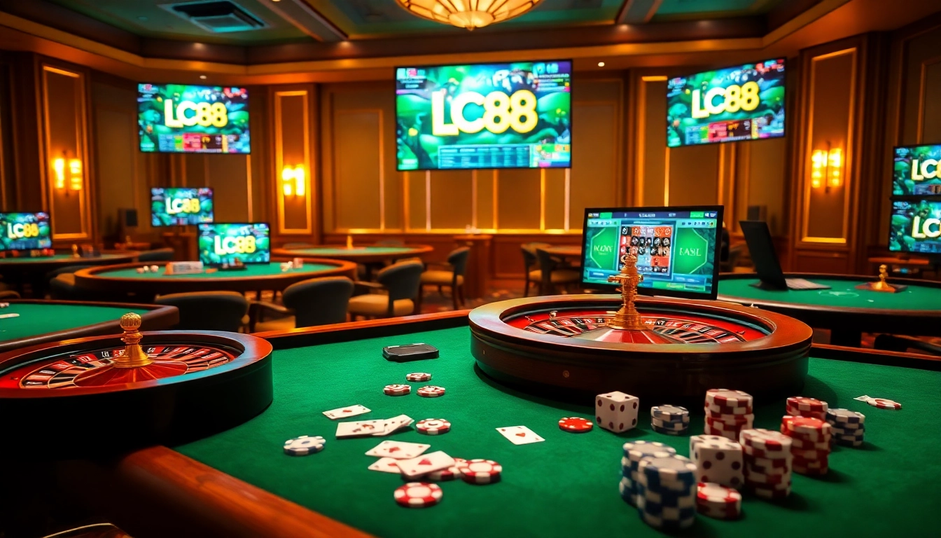 Experience the excitement of lc88 game with vibrant betting tables and engaging casino ambiance.
