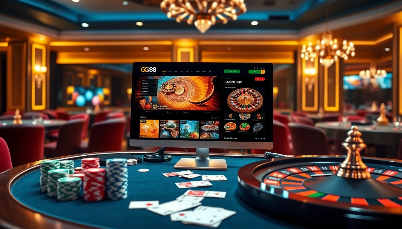 Play exciting games at https://gg88.wales/ while enjoying a luxurious online casino atmosphere with poker chips and cards.