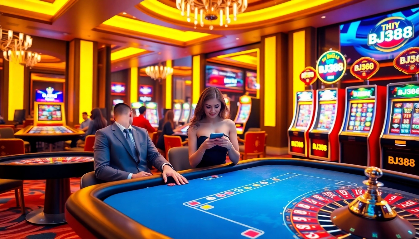 Players enjoying an exciting online gambling experience at BJ388's premium casino platform.