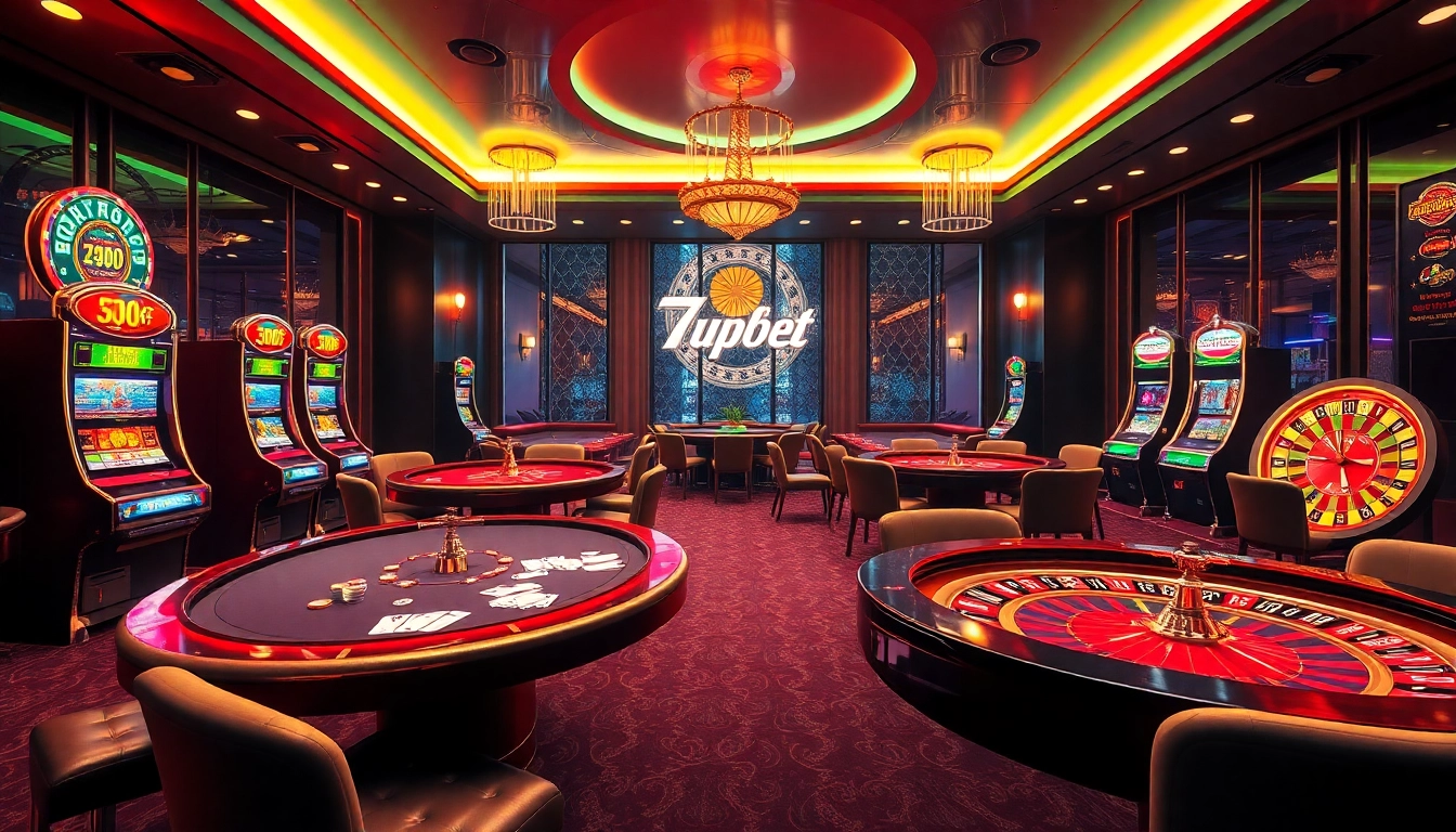 Engage in thrilling online gameplay at 7upbet with vibrant casino tables and immersive gaming elements.
