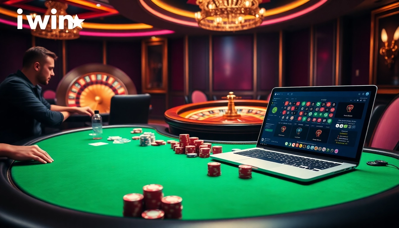 Experience the luxurious gaming environment of iwin with intense poker action and roulette excitement.