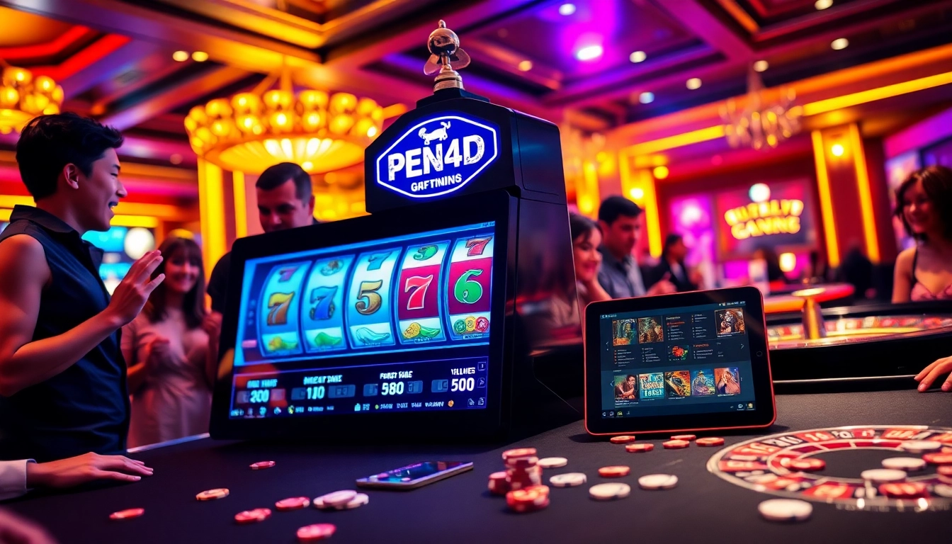 PEN4D slot machine exciting players with vibrant colors and luxury casino atmosphere
