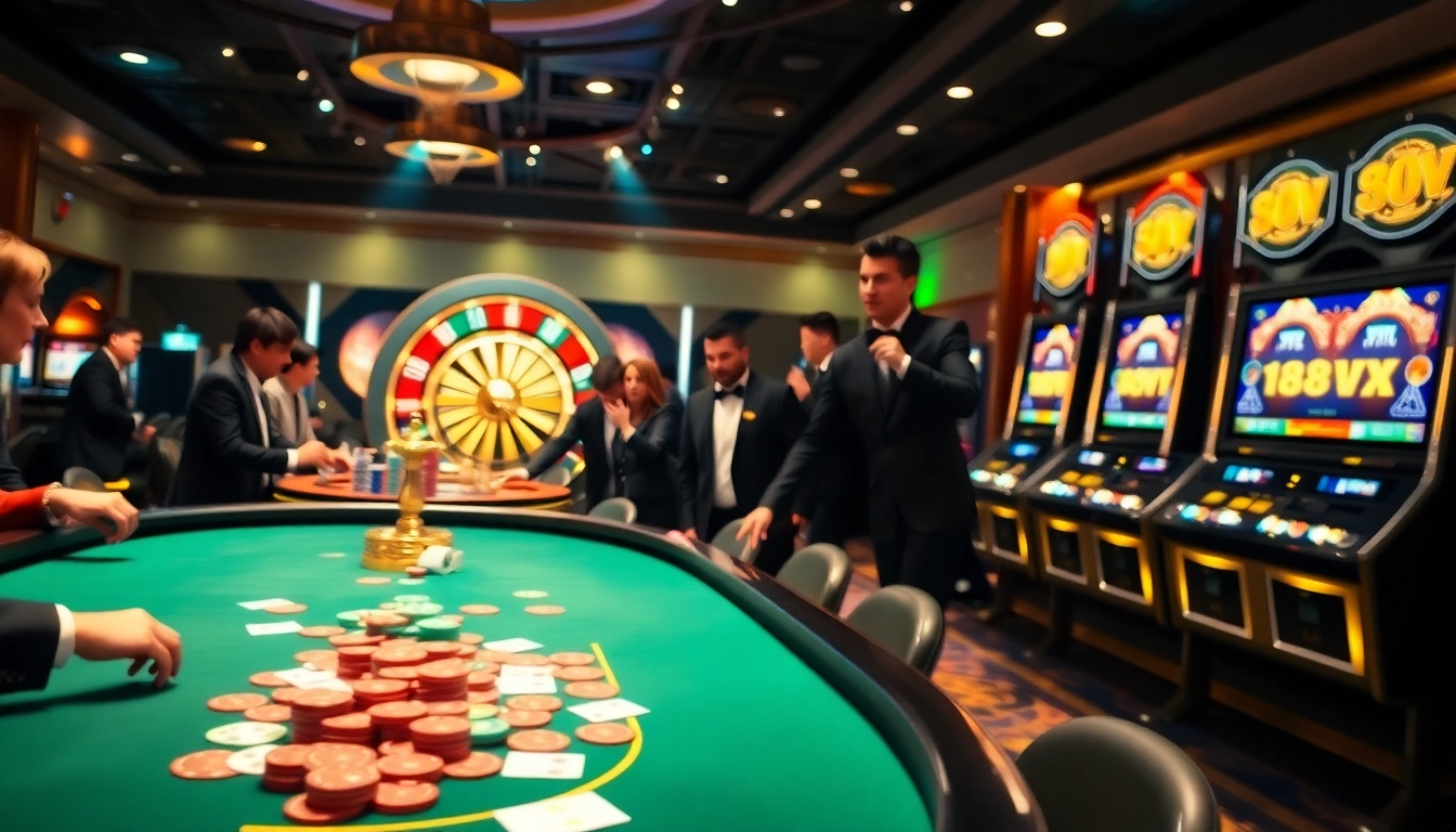 Experience the excitement of gambling at 88vv with elegant tables and vibrant casino games.