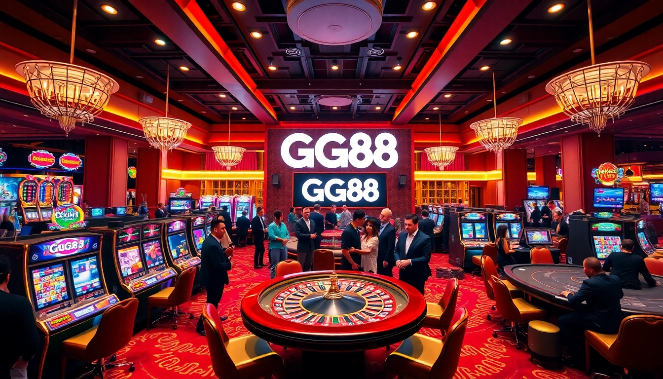 Experience the thrill at GG88's luxurious casino with vibrant slot machines and exciting games.